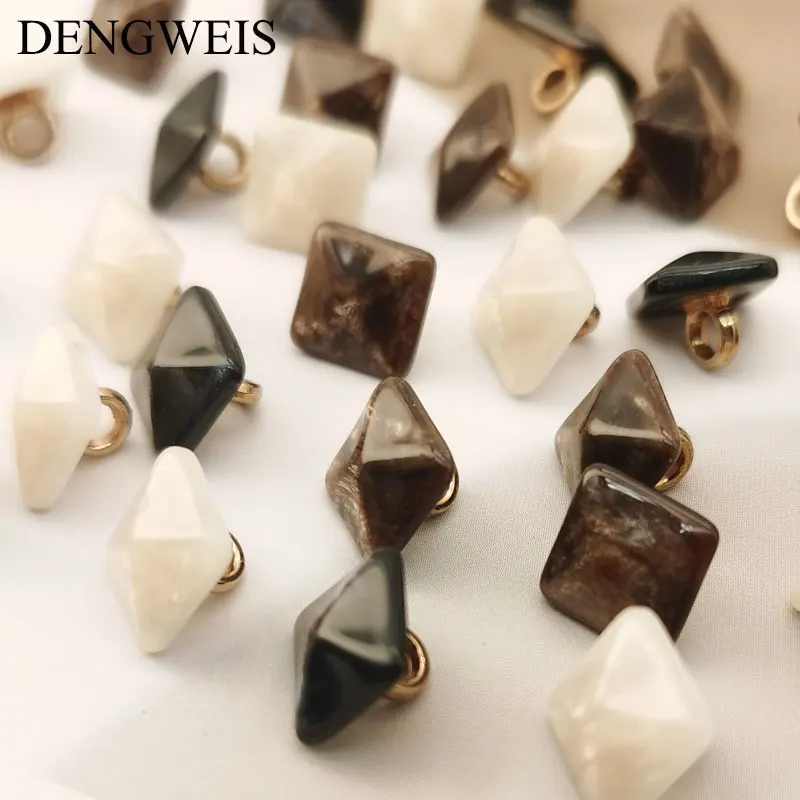 Resin And Metal Combination Small Buttons Women Shirt Cuffs Clothing Sewing Accessories Sewing Buttons 10pcs/Lot 12.5mm