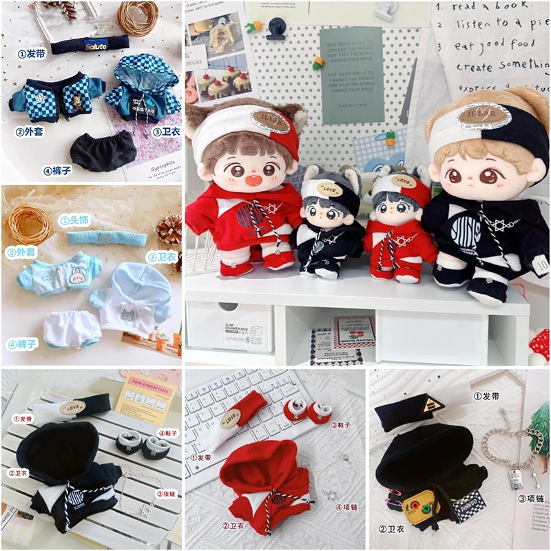 For 10cm Doll Clothes 20cm Plush Doll Clothes Outfit Dolls Accessories Cultivate Hands-on Ability Children's Gift Toys in Stock