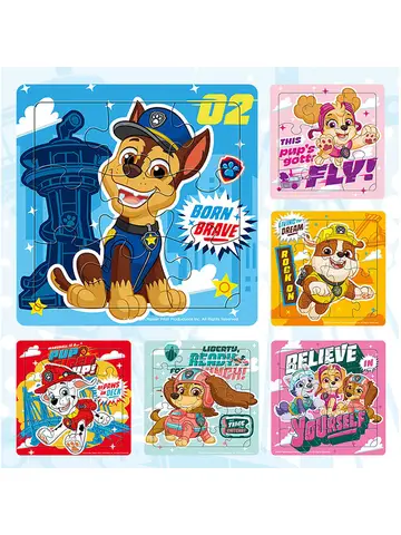 6 Styles/set Paw Patrol Jigsaw Puzzle Games Baby Early Learning Educational Toy Kids Cartoon Cute Vehicle Puzzles Children Gift