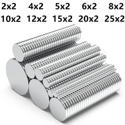 원형 자석 2x2,4x2,5x2,6x2,8x2,10x2,12x2,15x2,20x2mm 네오디뮴 N35 영구 NdFeB 초강력 강력한 자석 이마네 디스크