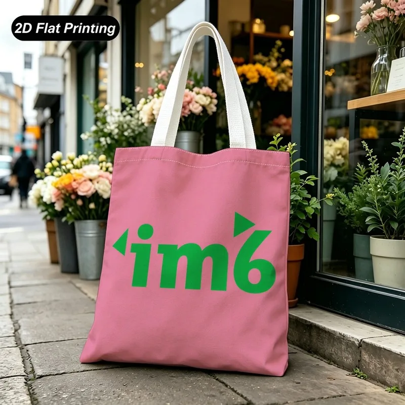 1PC【Tote Bag】2DFlat effect，bag features a green letter print with an design，Modern & minimalism，Lightweight,