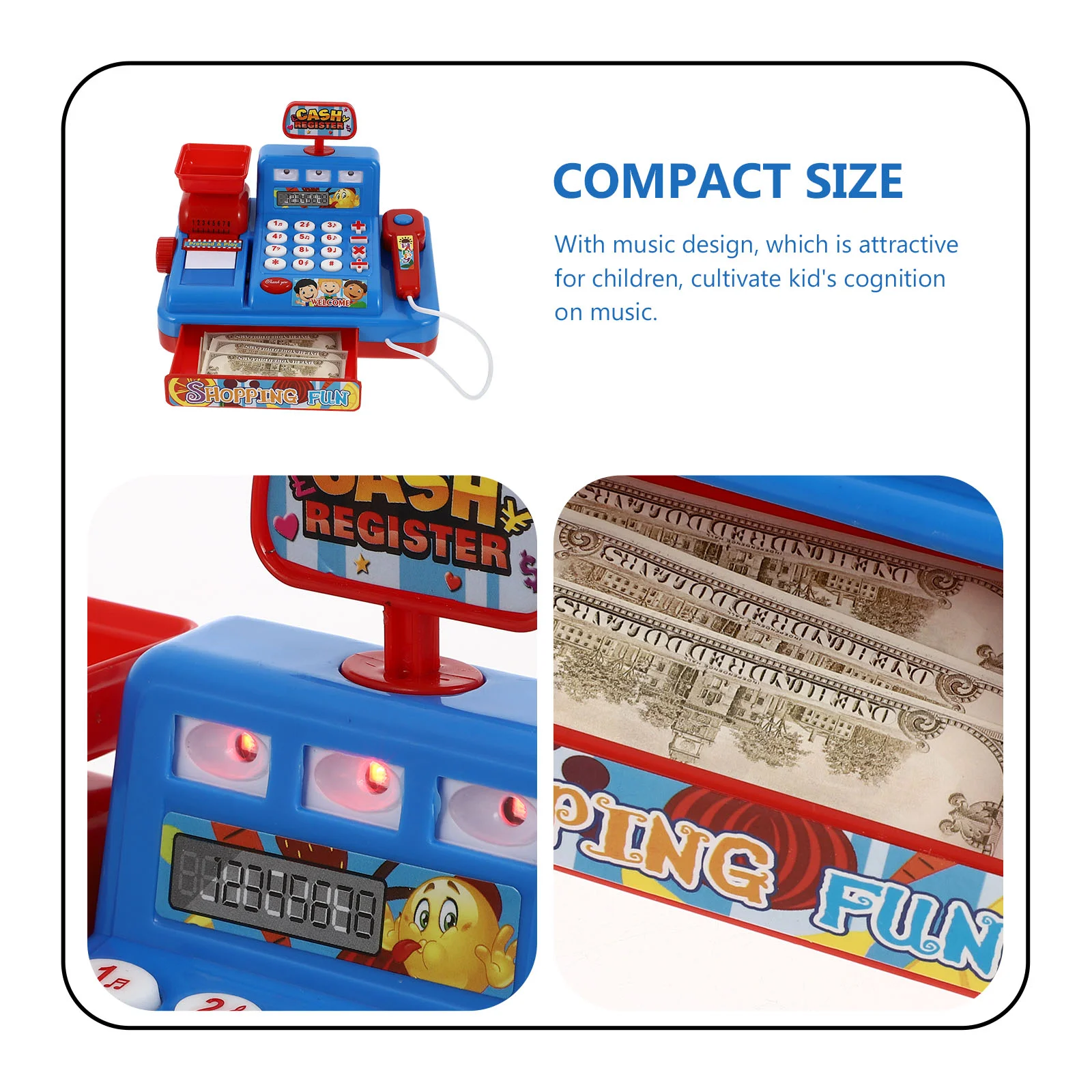 Simulation Cash Register Hearing Ability Toy Children Cashier Early Education Cognition Music Abs Calculator Multipurpose