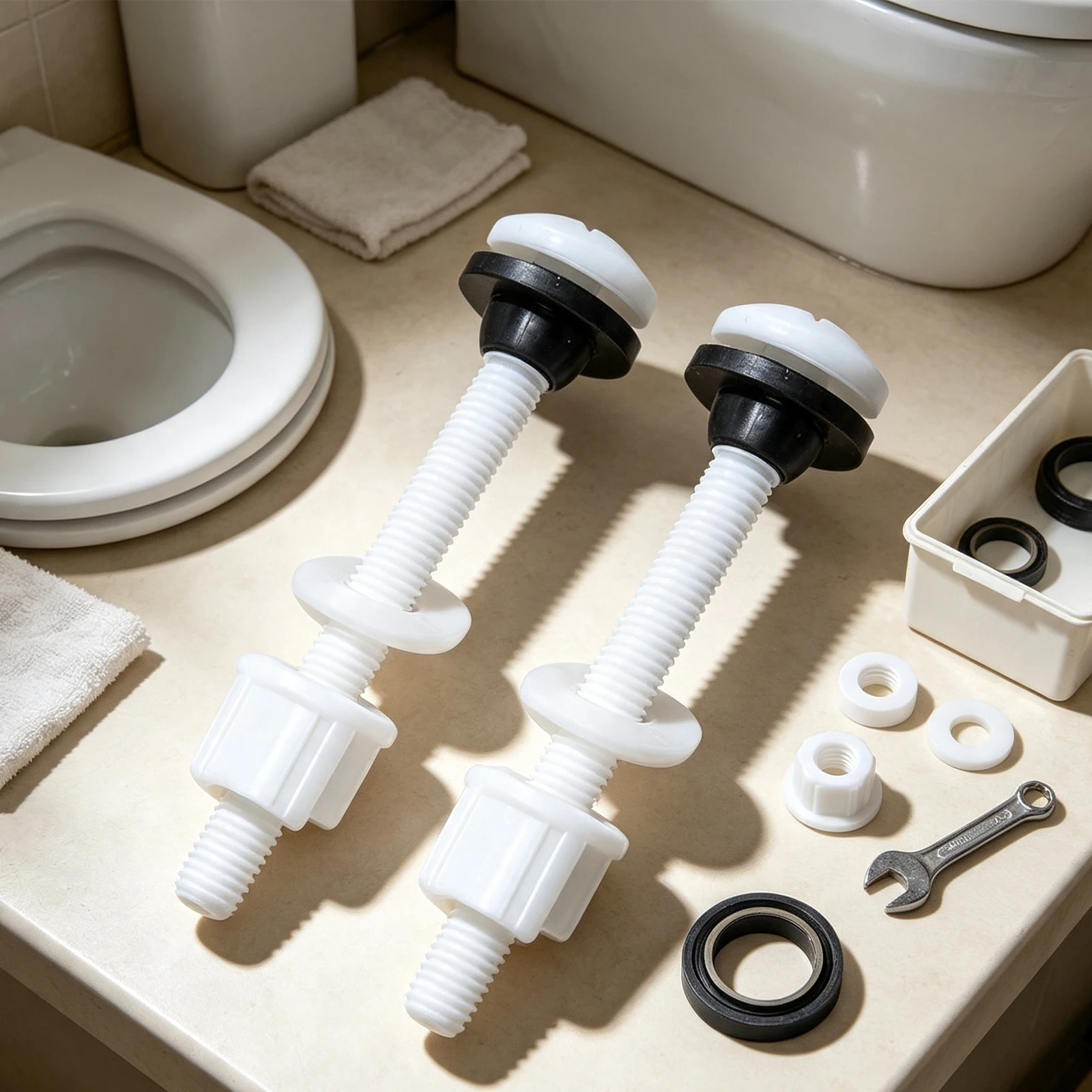 Toilet Place Repair Water Tank Screws Rubber Pad Set Toilet Accessories Bathroom Toilet 8 X 2.4cm White Toilet