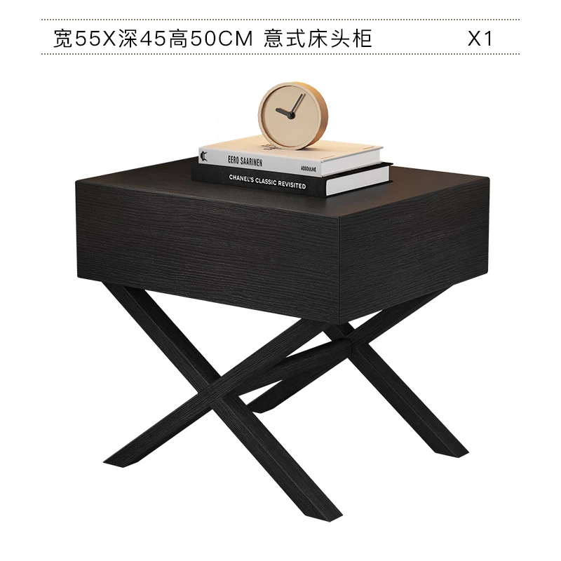 complete storage bedside storage cabinet Italian modern light luxury bedside table household bedroom 2025 new bedside small