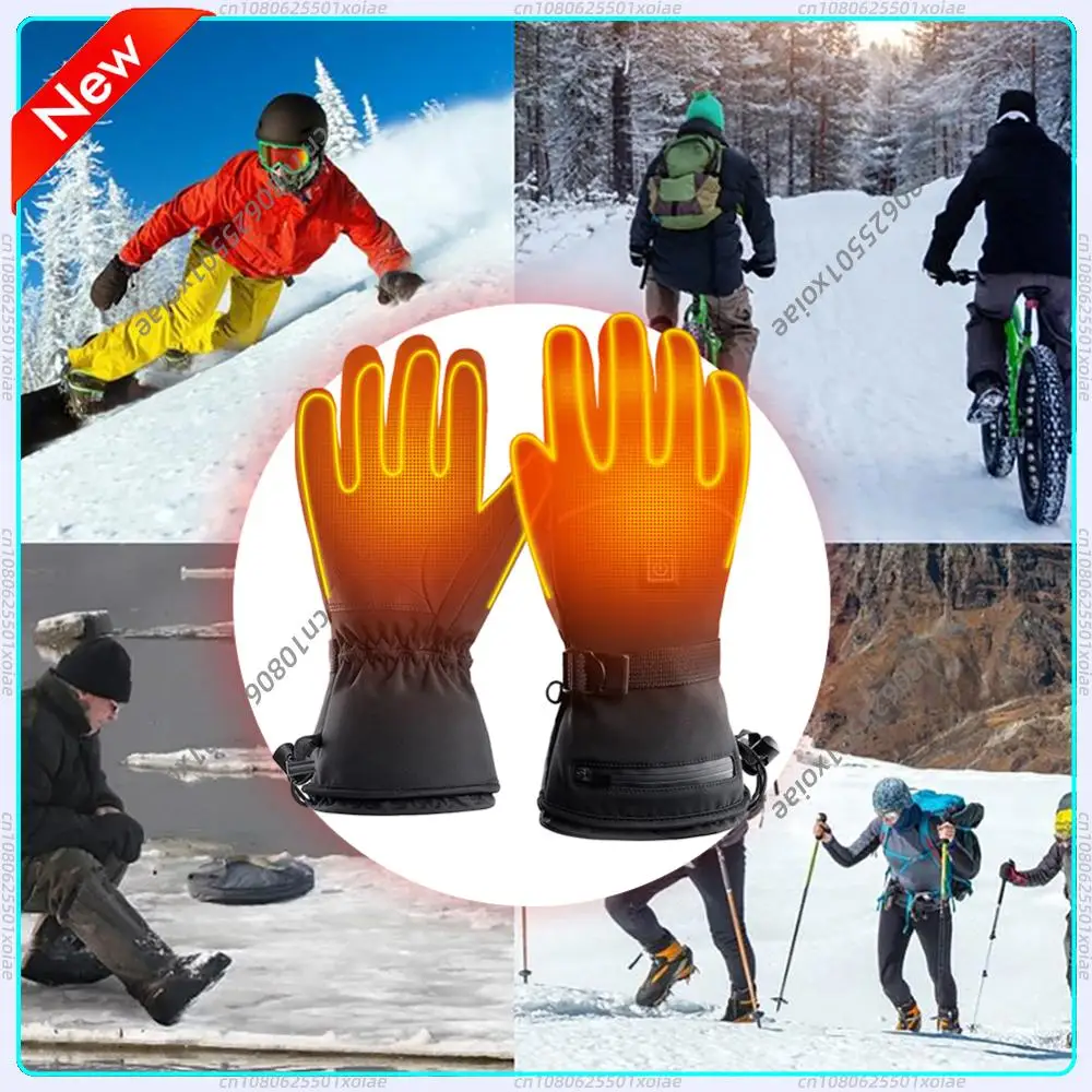 Touch Screen Heated Gloves Battery Powered Electric Heated Gloves Electric Heating Gloves Cold-Proof for Climbing Hiking Cycling
