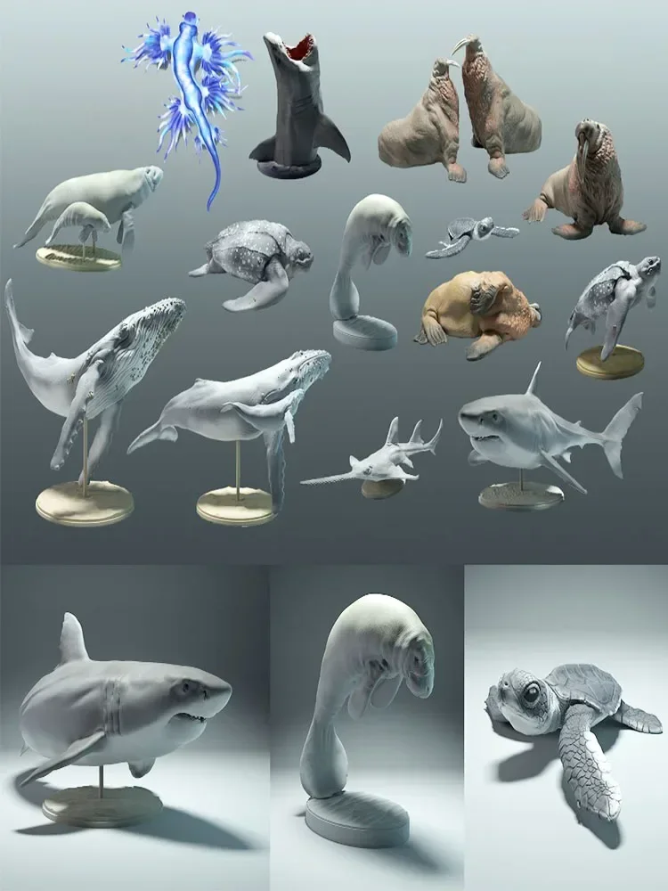 Hewan, beruang kutub, takin, serigala, bison, ferret, kelinci, elang, ukiran lingkaran file STL, untuk gambar model cetak 3D CNC