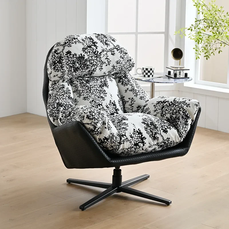 Italian light luxury modern single sofa chair rotating office study