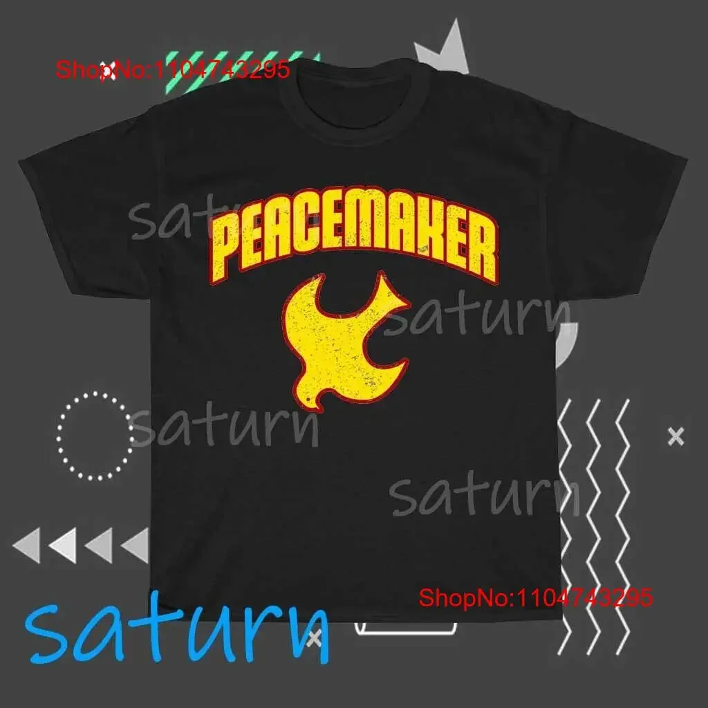 

Футболка с активным логотипом Peacemaker, забавная футболка размера от S до 5XL, винтажная стираная повседневная универсальная мужская стильная дышащая модная футболка