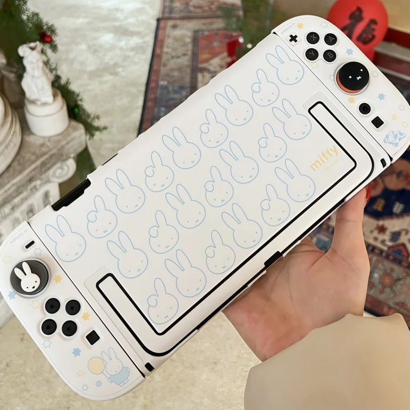 Geekshare Miffy Switch 2 Protective Case Semi Transparent Thumb Button Cap Anime Game Peripherals Gift For Adult Gaming Lovers