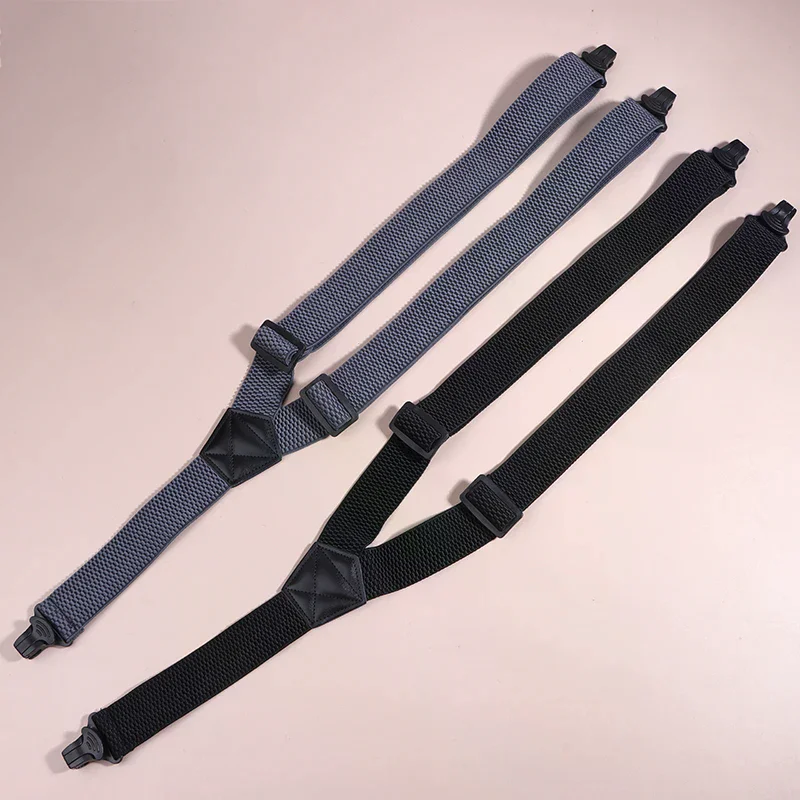Heavy Duty Work Suspenders For Men Wide Y-Back With 3 Plastic Gripper Clasps Adjustable Elastic Trouser Pants Braces