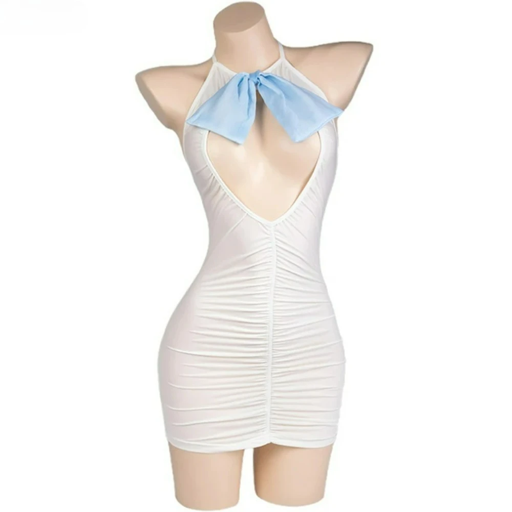 

Sexy Cutout Short Dress Summer Backless Sleeveless Hanging Neck Mini Dress Hip Wrap Skirt Lingeries Sexy Hot Sexy Bodycon Dress