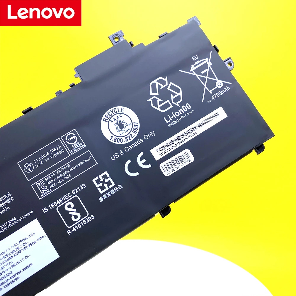 Bateria original do portátil para Lenovo Thinkpad, carbono X1 5, 2017, 6, série 2018, 01AV429, SB10K97586, 01AV431, 01AV494, SB10K97587, novo