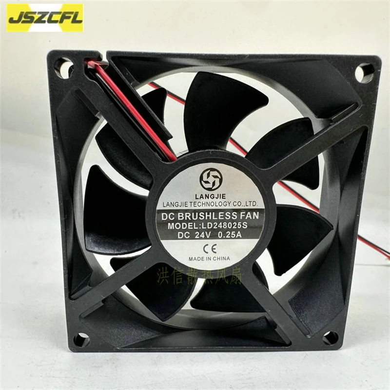

1 шт. для LANGJIE LD248025S DC 24 В 0,25 А 80x80x25 мм 2-проводной охлаждающий вентилятор