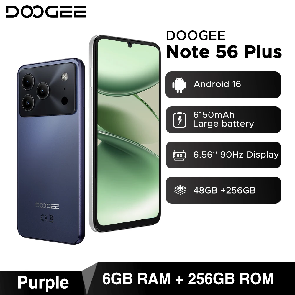 【Android16スマホ】DOOGEE Note55Pro 6.56 インチ Sedeeadec449948588fd014a7d1234