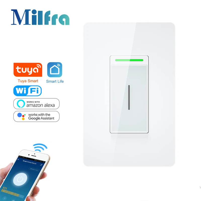 Tuya US Wifi Smart Switch Touch Control Home Wall Switches 15A LED APP Voice Control Work With Alexa Google Home SmartThings