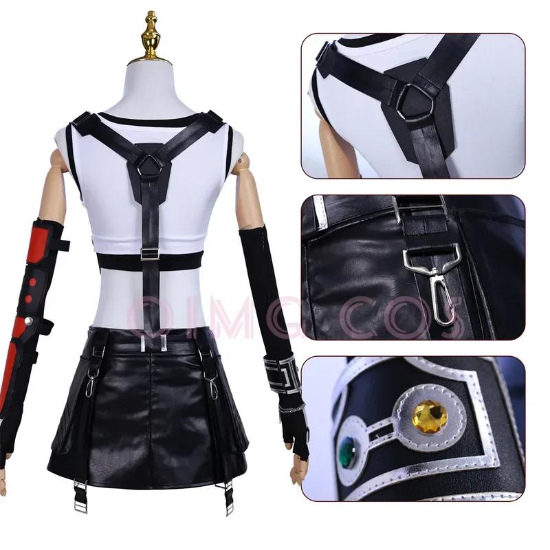 Tifa Lockhart Cosplay Costume Carnival Uniform Wig Anime Halloween Role playing holiday gatherings Costumes Women Game