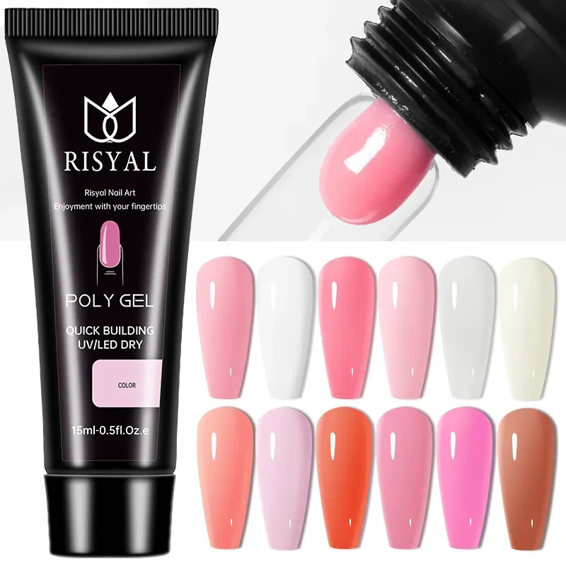 15ml Żel do przedłużania paznokci Poly Nail Acrylic Gel UV LED Szybkie przedłużanie kryształowego modelu Bezbolesny klej kryształowy Uñas