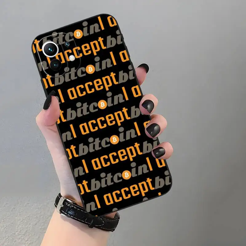 I Love Accept Bitcoin Phone Case For Xiaomi Mi 12Pro 12 11T 9T 10T 11 11i 11X Poco M3 Pro X3 Nfc F3 Redmi 9 8 Silicone Cover