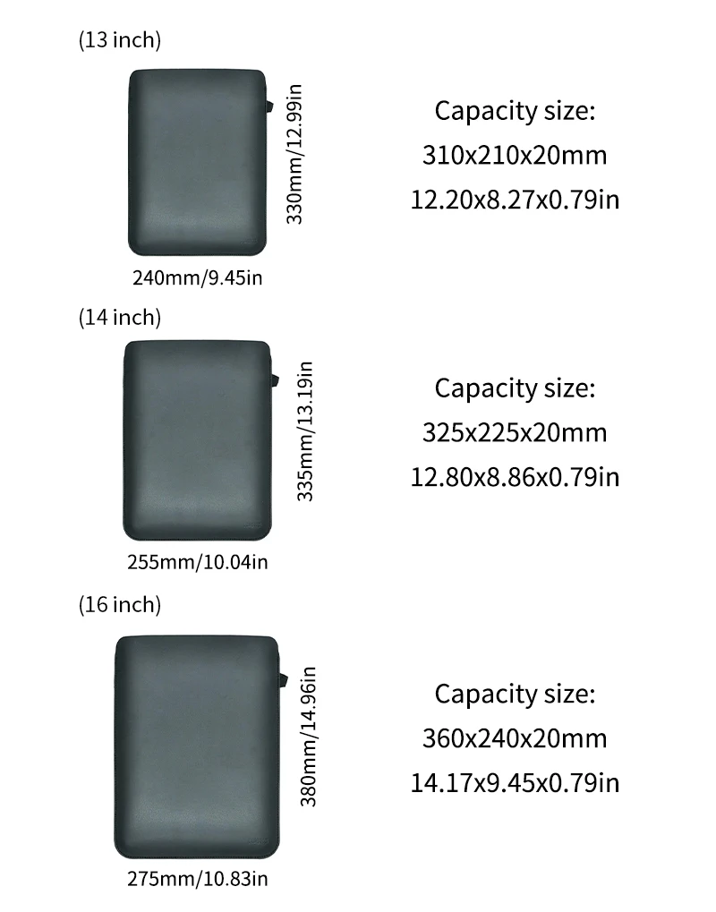 Slim Lightweight 13/14/15/16 Inch Laptop Bag Inner Case Elastic Cord Fixation Protector Cover For MacBook Air Pro