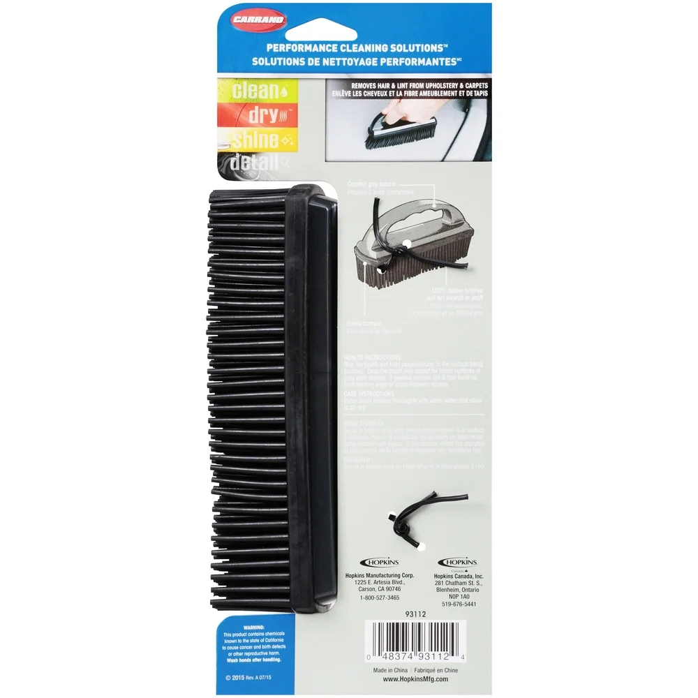 Lint and Hair Removal Brush Pet Hair Upholstery Carpet Furniture Rubber Bristles Comfort Grip Handle Multi-Purpose Cleaning Tool