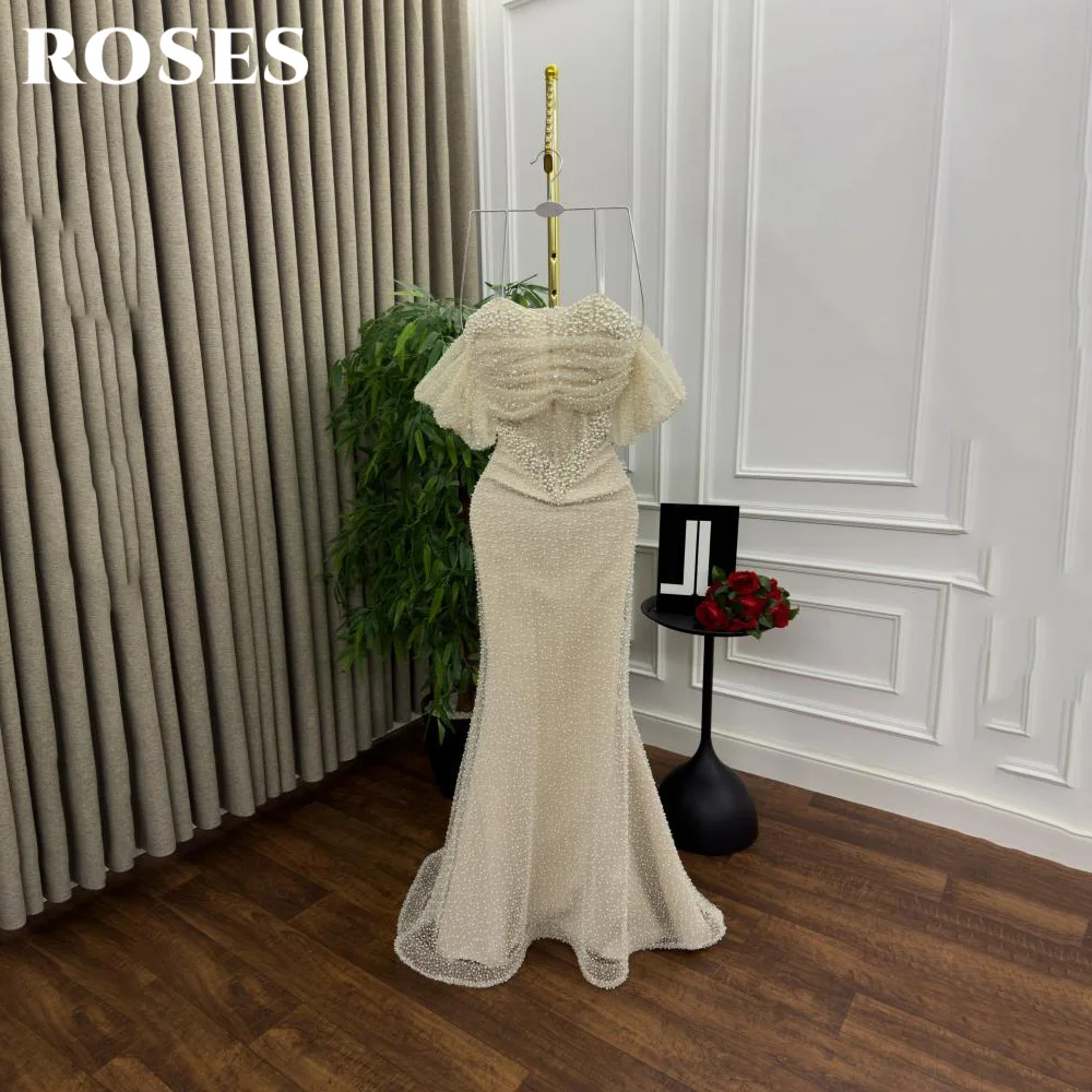 ROSES Pearl Gorgeous Prom Dress Sweetheart Off the Shoulder Hollow Prom Gown with Fishbone Shiny Sequins Formal Gown Customized - Image 4