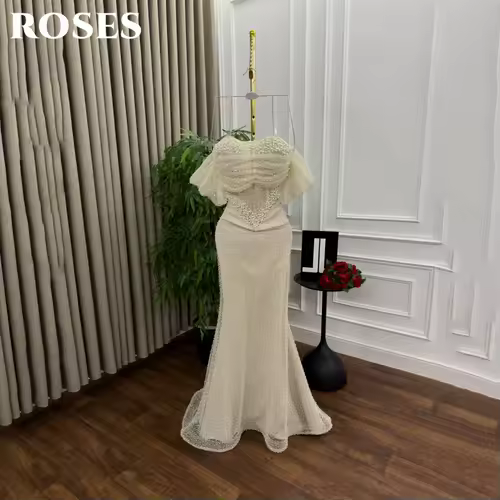 ROSES Pearl Gorgeous Prom Dress Sweetheart Off the Shoulder Hollow Prom Gown with Fishbone Shiny Sequins Formal Gown Customized - Image 4
