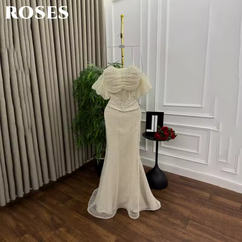 ROSES Pearl Gorgeous Prom Dress Sweetheart Off the Shoulder Hollow Prom Gown with Fishbone Shiny Sequins Formal Gown Customized - Image 4
