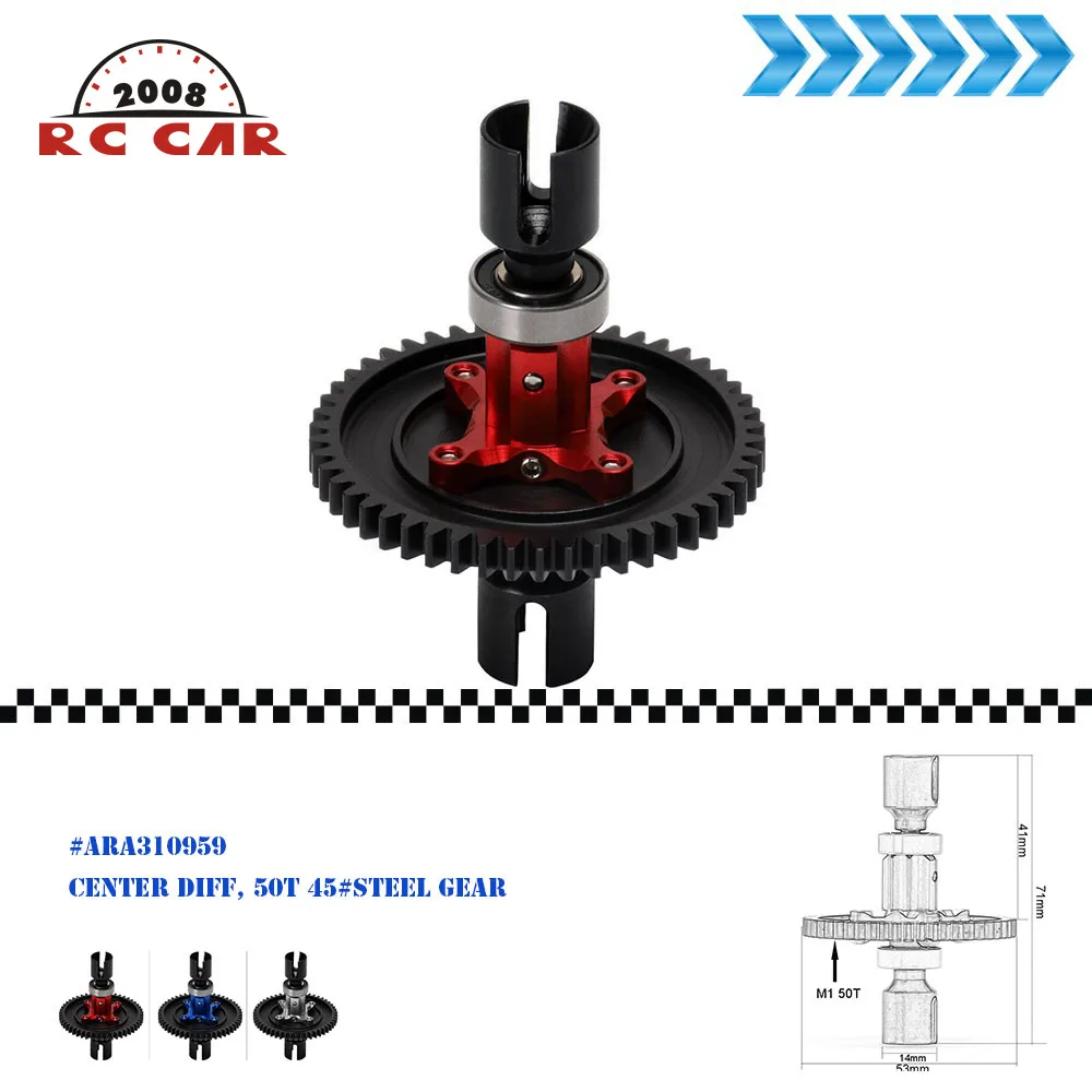 

Прямой Вал из сплава Center Diff 50T, стальная шестерня M1.0 # ARA310959 для RC Arrma 6S 1/8, картон Typhon Outcast, общеизвестный Mojave 1/7