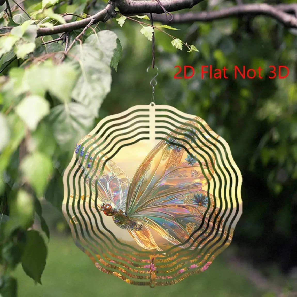 CIFBUY Butterfly Wind Chime Weatherproof Outdoor Garden Hanging Decor Transparent Patio Home Balcony Ornament Gift