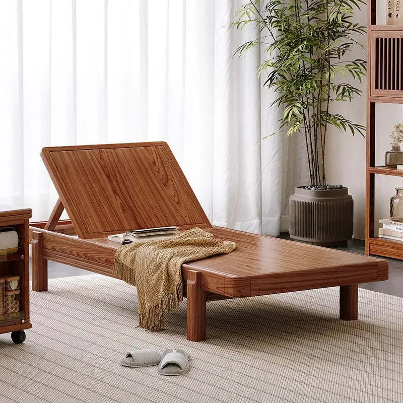 Concubine chair Solid wood New Chinese ash wood Concubine couch Single bed Rest Lunch break Arhat bed Living room Sofa chair