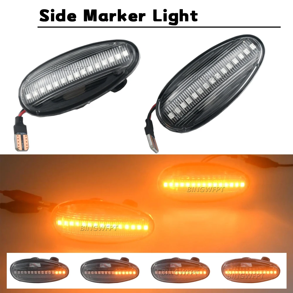 2x LED Turn Signal Lamps Dynamic Side Marker Lights For Mitsubishi Lancer 8 Montero 3 Pajero 3 Outlander 1 Delica 4 i Miev Space