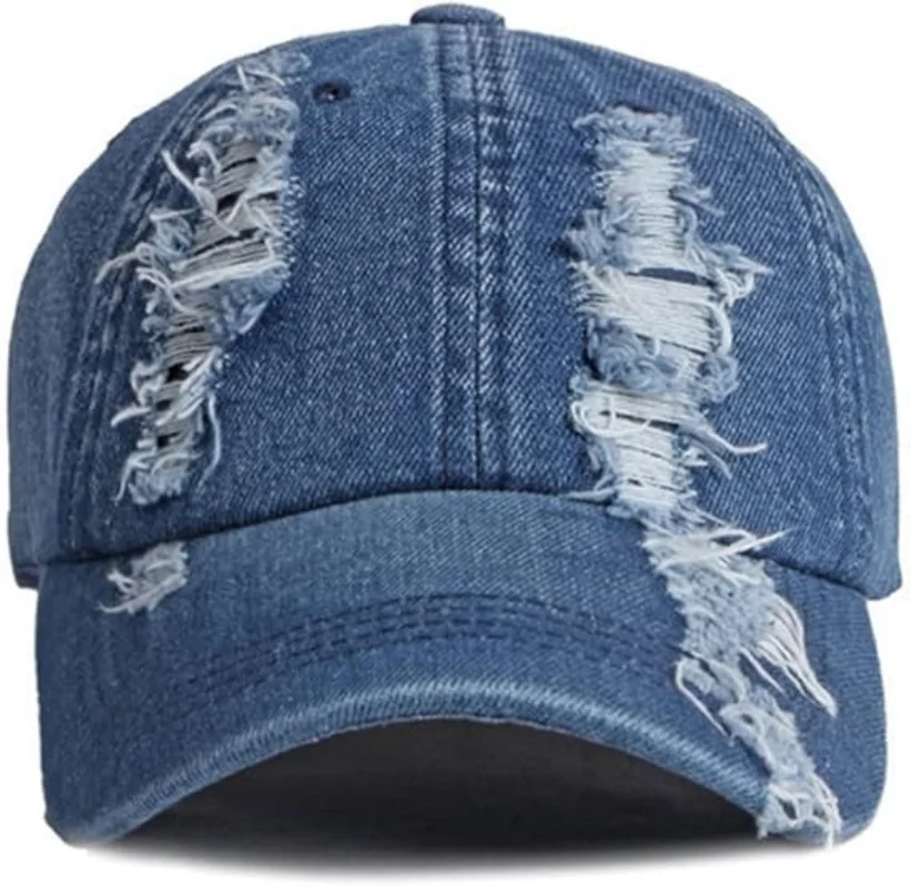 Men's and women's spring and summer fashion ripped baseball cap cowboy cap outdoor sun visor