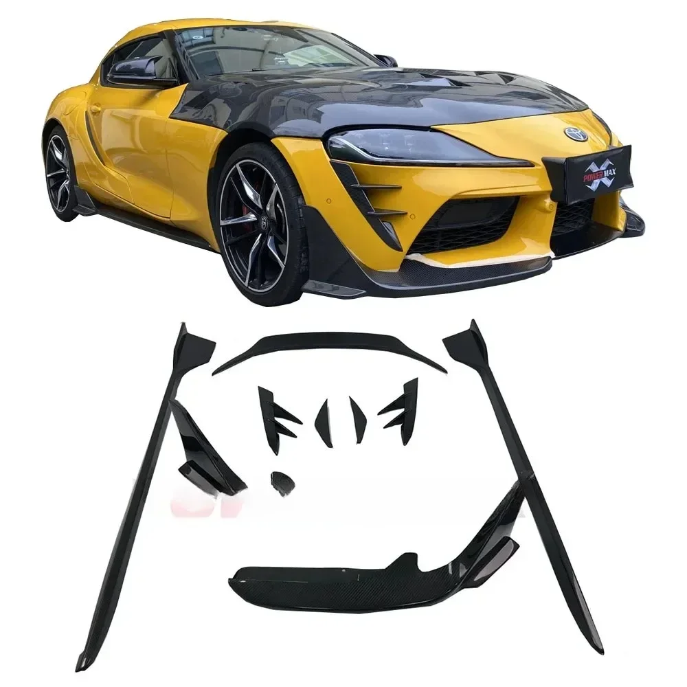 

High Quality Body Kit Carbon Fiber Front Lip Side Skirts Rear Spoiler For GR Supra A90 A91 Front Canards