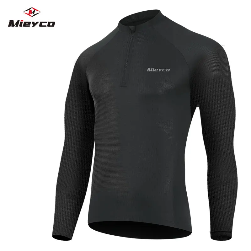 Men's Long Sleeve Reflective Cycling Jersey, Slim Fit Quick Dry Breathable With Rear Pockets for MTB Road Bike Riding Maillot