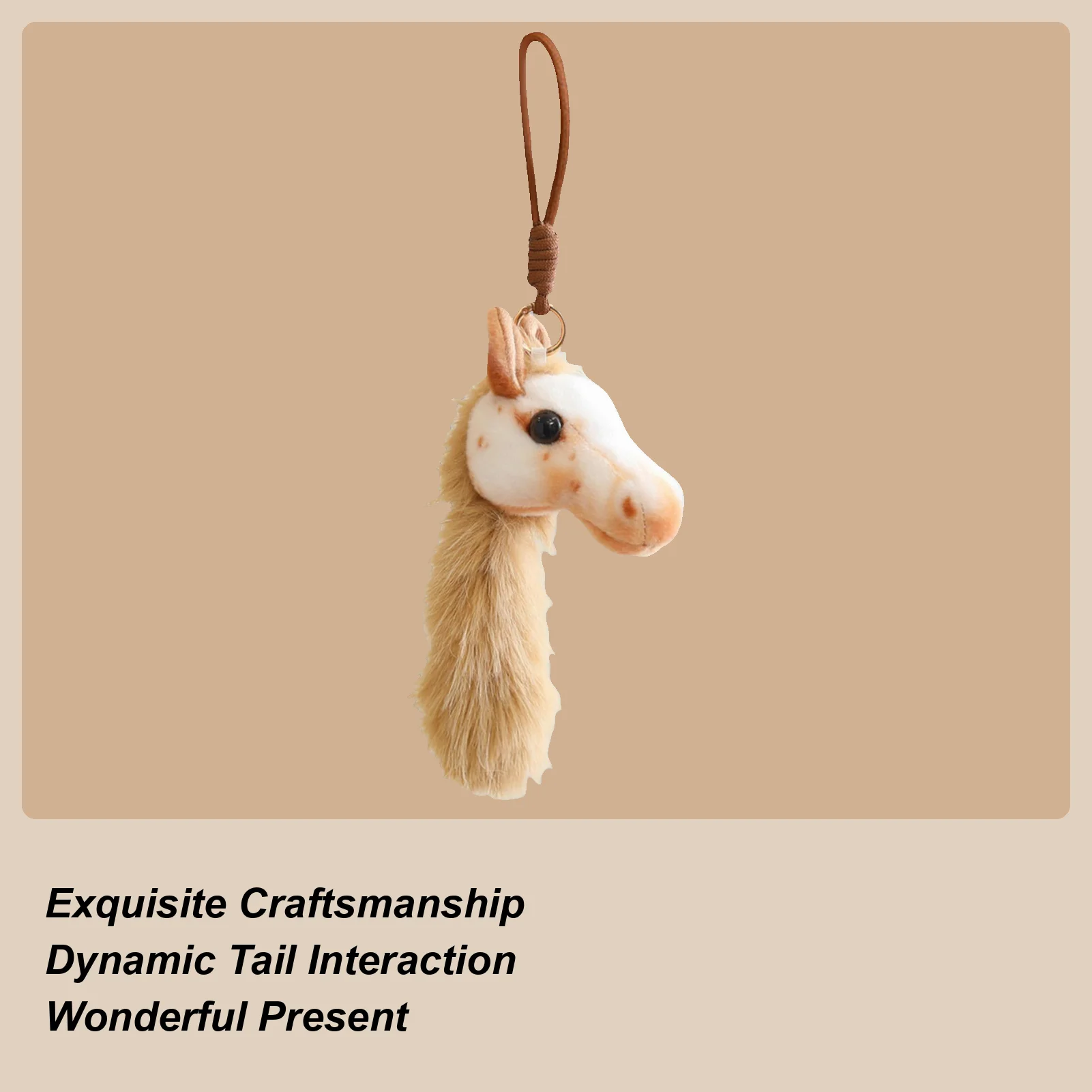 LLavero de caballo, bonito llavero con cabeza de caballo, llavero de felpa para mujeres, hombres, niños, monedero, cartera, mochila, decoración, hogar, escuela