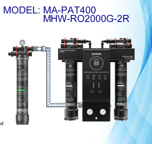 Premium Intelligent Electric RO Reverse Osmosis Water Purifier Super High Flow Rate Direct Drinking HD Plastic Household Hotels