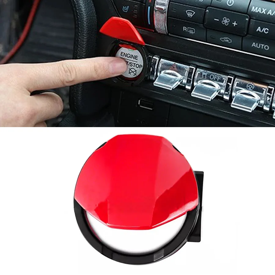 

Red Ignition Engine Start Stop Push Button Cover Ring Trim For Ford Mustang 2015 2016-2020 Decorative Trim Car Inner Sticker