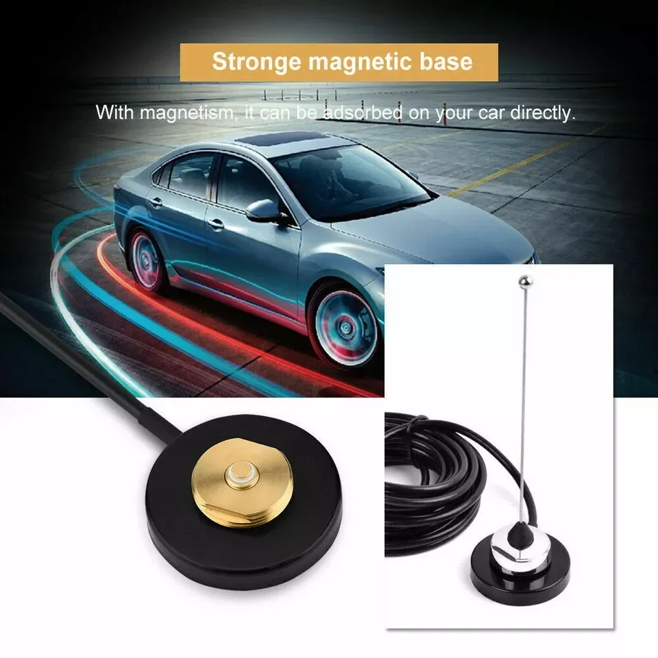 NMO Mount Magnetic Base 5M Antenna Cable Roof or Trunk for Mobile Radios PL259 Connector for Yaesu Kenwood Vertex Icom Radios