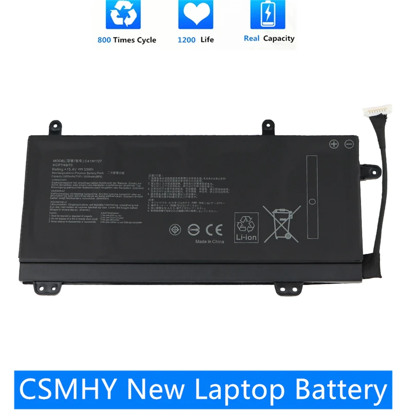 Csmhy-asus rog用55whラップトップバッテリー,新しいc41n1727 15.4v,asus rog zerus gm501 gm501g gm501gm