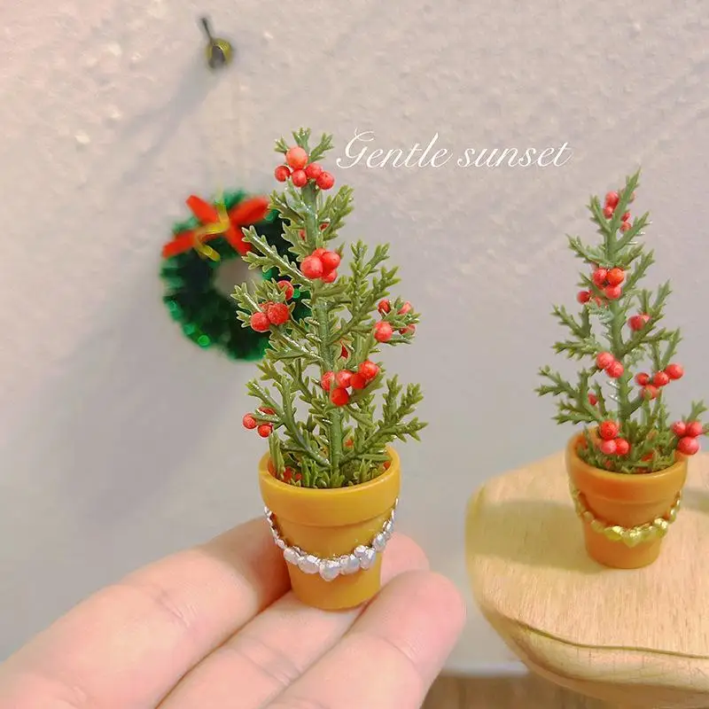 Hot Sale 1pcs Mini Christmas Trees, Small Artificial Christmas Tree Ornament, Miniature Potted Plant Decoration