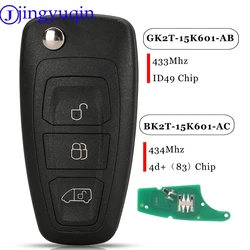 Jingyuqin For Ford Transit Transit Custom No Original Car Key Remote GK2T-15K601-AB BK2T-15K601-AC 434 433MHz ID49 4D83 Chip
