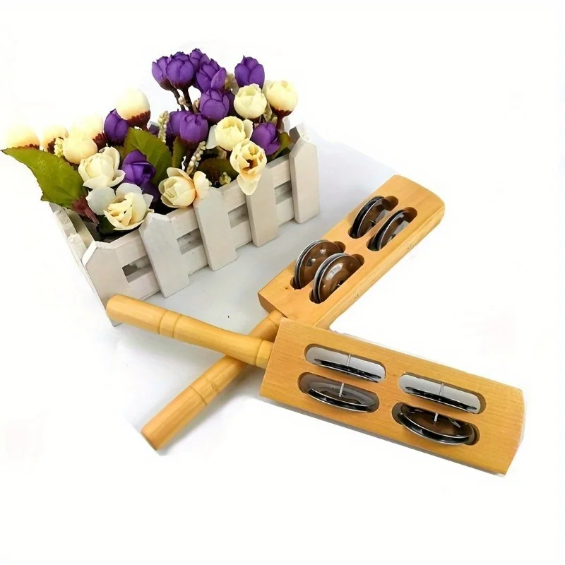 أدوات قرع للأطفال أعواد إيقاعية خشبية معدنية أدوات قرع ألعاب موسيقية تعليمية محمولة باليد تعليمية