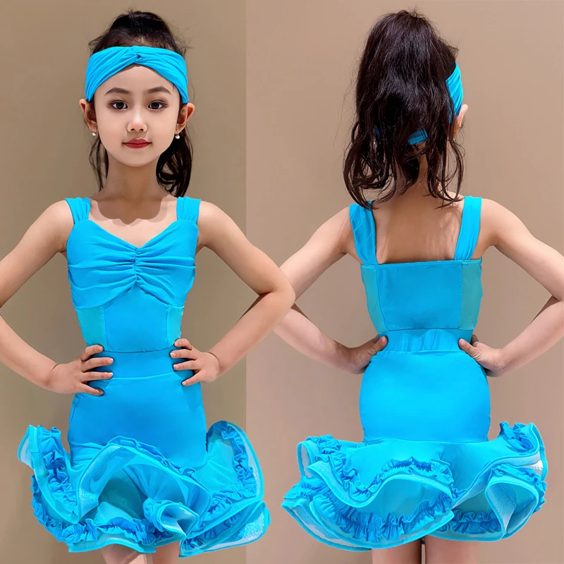 

Тренировочный костюм для латинских танцев, новый детский костюм для выступлений для девочек, конкурсные правила, высококачественное платье для латинских танцев