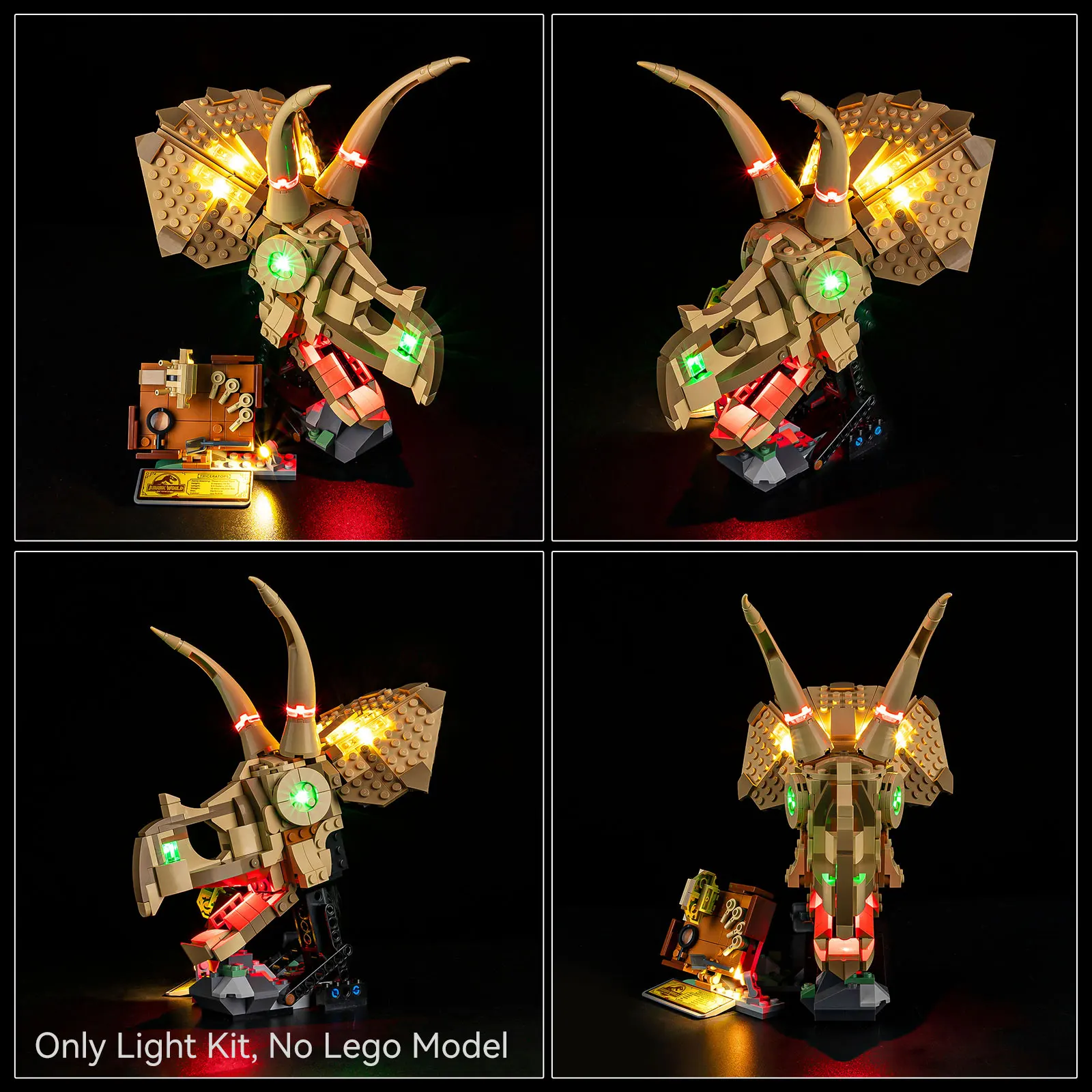 LED Light Set for LEGO Dinosaur Fossils: Triceratops Skull 76969 view 2