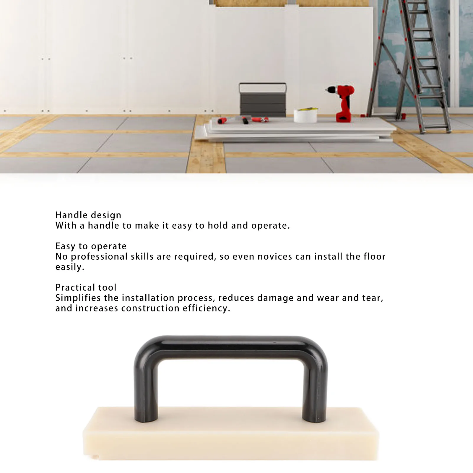 Flooring Installation Tapping Block Nylon with Handle Tapping Block Flooring Tool for Home Improvement Projects