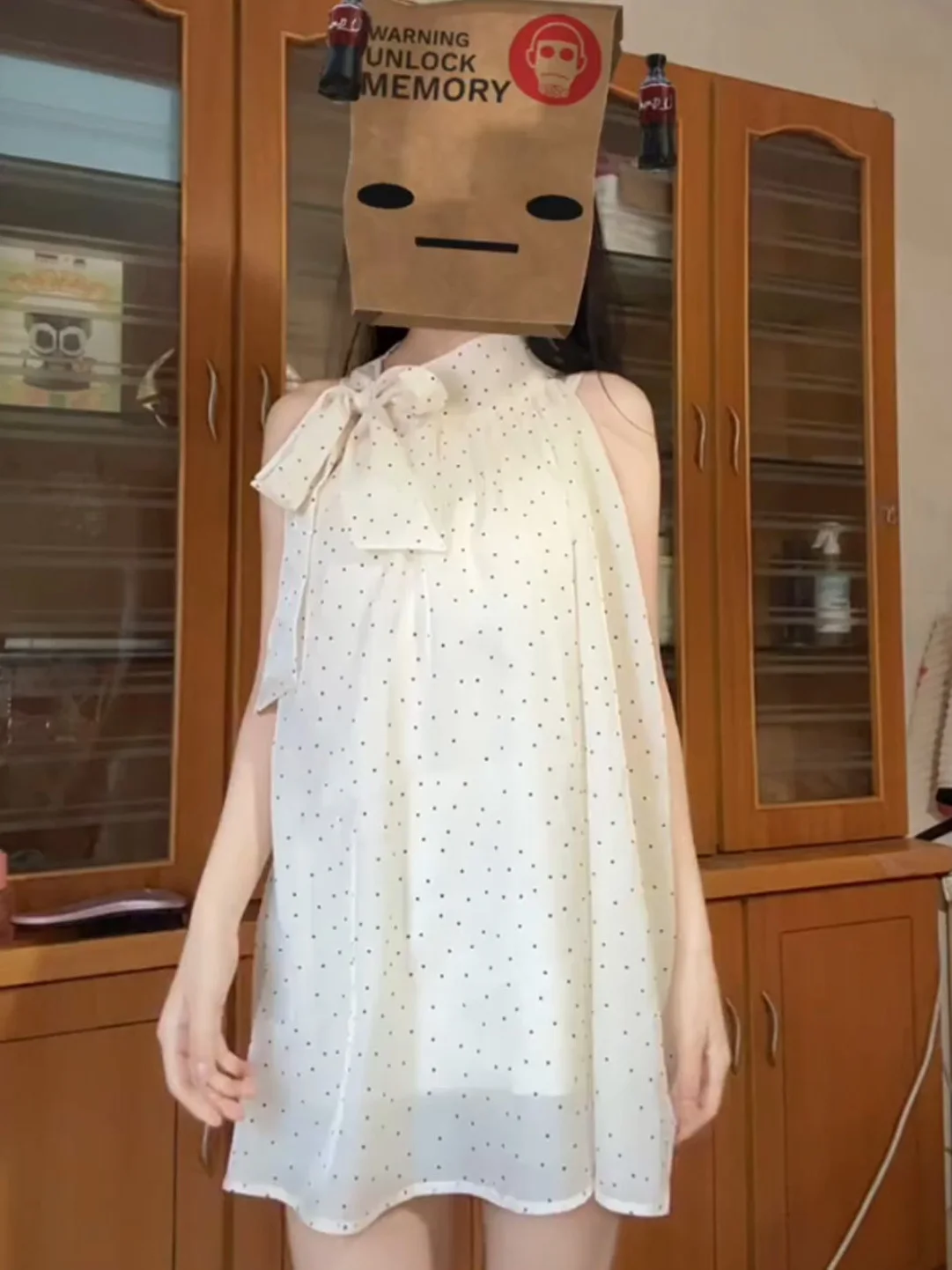 

Elegant Polka Dot Sleeveless Vest Women's Summer New Style Gentle Wind Korean Design Sense Top Polyester Fiber round Neck