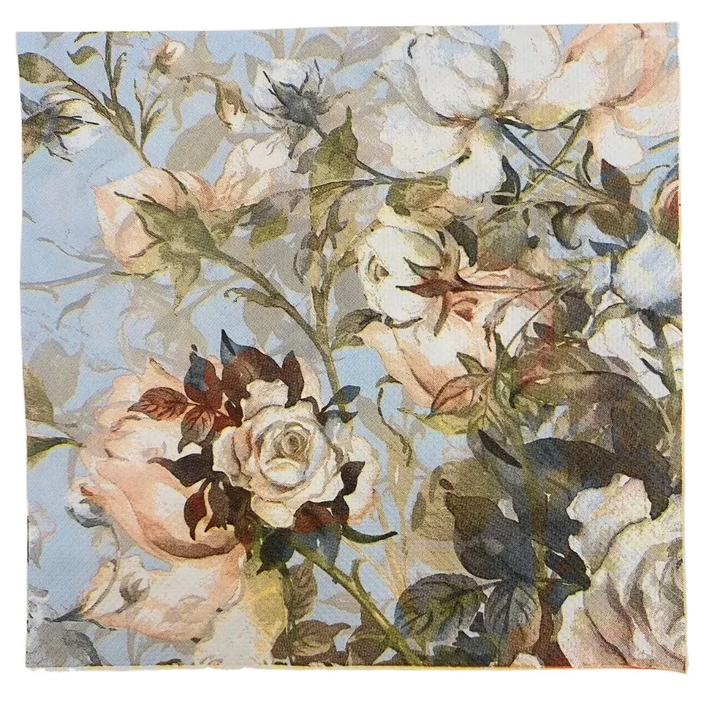 40PCS Disposable Flower Printed Paper Napkin Double Layer Thickened Paper Towels Square Good Water Absorption Tissue Banquet