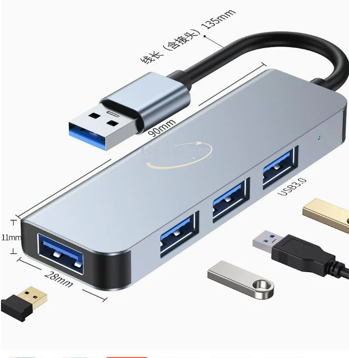 Hot-selling USB-C 4-port hub, 1-to-4 multi-functional laptop hub - view 2