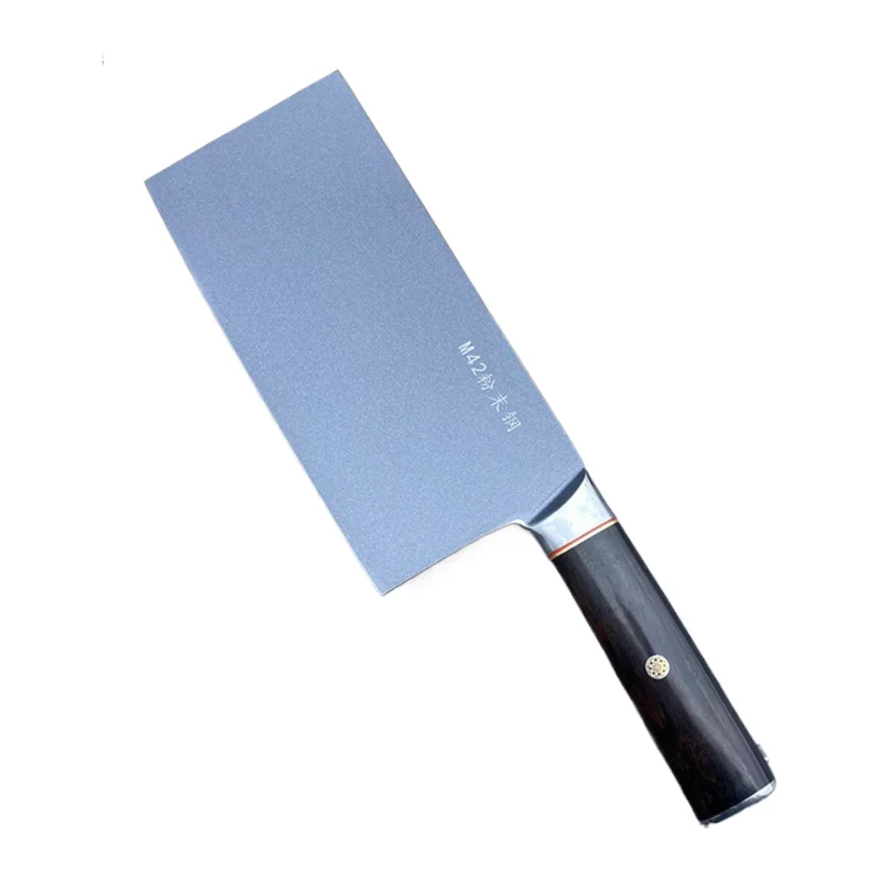

RHON 7.5inch Cleaver Knife Powder Steel M42 Compostied Steel Ebony Wooden Handle Chinese Chef Kitchen Meat Slicing Cutted Knives