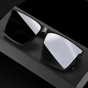 1pc lentes de moda negros simples de los hombres 1p para hombres mujeres, viajes al aire libre, conducción, apoyo de fotografía 8 mejores ventas Gafas de sol negras de oro - №6